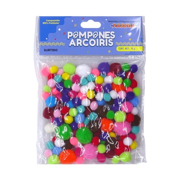 POMPON BOLITAS ARCOIRIS DUO 15G D20SUR PASCUA E.12